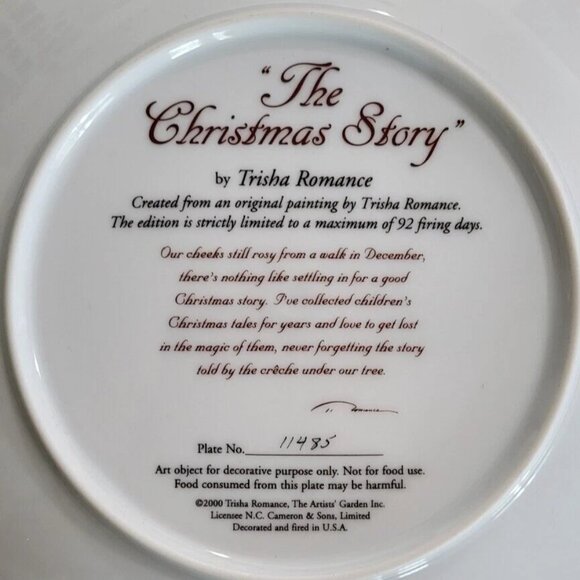 Trisha Romance "The Christmas Story" Framed Collector Plate No. 11485 - Picture 3 of 5